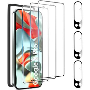 for Google Pixel 9 Pro Screen Protector with Camera Lens Protector, 9H Hardness Anti-Scratch Tempered Glass flim, Case Friendly,Anti-Scratch (3+3PACK)