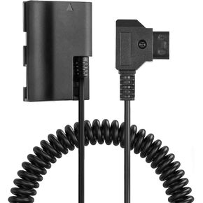 D-TAP to LP-E6NH Dummy Battery, LP-E6 Decoded Power Coiled Cable Compatible with Canon R5, R5 C, R6, R7, R, 5D II/III/IV, 6D, 6D II, 7D, 7D II, 60D, 60Da, 70D, 80D, 90D, XC10, XC15, 5DS
