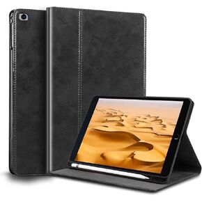 حافظة لجهاز Ipad Mini45 مقاس 7.9 بوصة وMini 4th/5th Gen 2015/2019 غطاء حماية من الجلد الأصلي، حامل أقلام مدمج وخاصية التنبيه/النوم التلقائي. أزرق