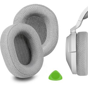 Geekria Comfort Mesh Fabric Replacement Ear Pads for Corsair HS65, HS55 Headphones Ear Cushions, Headset Earpads, Ear Cups Cover Repair Parts (Grey)