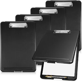 20 Pieces Clipboard with Storage Plastic Storage Clipboard Nursing Clipboard with Low Profile Clip Foldable Clip Board with Storage for Home Office School, Letter Size 9.5 x 13.5 Inch