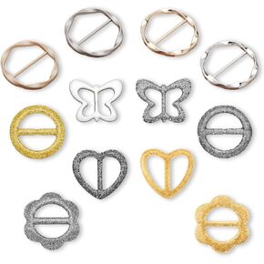 Scarf Ring Clip Metal Circle Clip Buckle Xmas Present Fashion Crystal Brooch Pin Sweater Shawl Clip for Women Girls Clothing Christmas Gift
