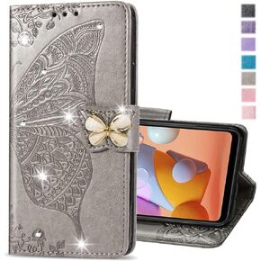 Wallet Case for Moto G Stylus 5G 2024 Case Crystal Glitter Bling with Card Holder Stand Leather Flip Phone Case Diamond Butterfly Protective Case for Moto G Stylus 5G 2024 Crystal Pink
