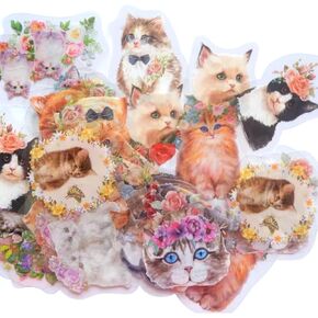 200pcs Cat Stickers, Lifany Cute Cat Waterproof Stickers for Laptop,Phone,Luggage, Funny Cat Stickers Decals Pet with Transparent Backing for Laptop,Phone,Luggage, Scrapbooking, Gift for Kids