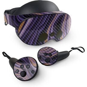 MightySkins Carbon Fiber Skin Compatible with Meta Quest Pro - Purple Jewel | Protective, Durable Textured Carbon Fiber Finish | Easy to Apply, Remove, and Change Styles | Made in The USA