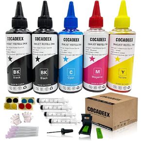 COCADEEX 500ml Ink Refill Kit Compatible with Ink Cartridges 67XL 65XL 64XL 63XL 62XL 67 65 64 63 62