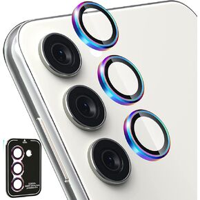 واقي عدسة الكاميرا لهاتف Galaxy S23 FE، زجاج مقوى عالي الوضوح مضاد للخدش بدرجة 9H مع حواف من الألومنيوم، حلقة حماية لشاشة العدسة الفردية لهاتف S23FE 2023، مجموعتان، أسود in Kuwait