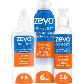 Zevo On Body Insect Repellent Aerosol Spray + Pump Spray, for Mosquitos and Ticks (2 Aerosol Spray Bottles + 1 Pump Spray Bottle)