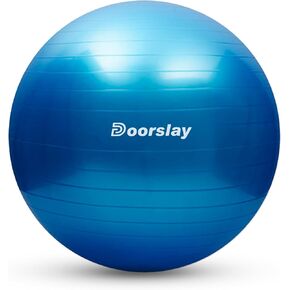 doorslay Anti-Burst Stability Exercise Yoga Ball, 2mm Extra Thick Anti-Slip Pilates Ball, Swiss Ball for Pregnancy Birthing, Workout, Fitness, Balance, Gym, Abs and Physical Therapy with Air Pump