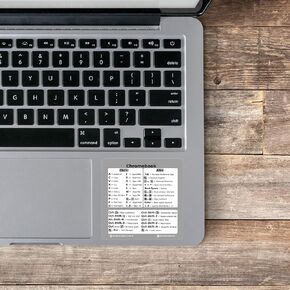 Sticker Master Chrome OS Reference Keyboard Shortcut Sticker - Black Vinyl - Size 3.25" x3.25" for Any Chromebook Laptop Compatible Brands Google Pixelbook HP Asus Acer Lenovo Samsung Dell and More
