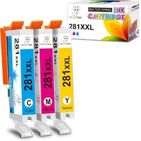 PGI-280XXL PGBK Black Ink Cartridges Compatible for Canon 280 281 Ink Cartridges,Work for Canon TR8620A TR8520 TR7520 TS9120 TS6320 TS6220 TS6120 TS702 TS8120 TS8220 TS8320 Pinter (3 PGBK)