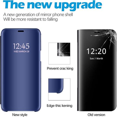 Compatible with Samsung Galaxy Note 10 Plus Case Flip Leather Cover Clear S-View Mirror Shockproof Cover with Kickstand Anti-Scratch Protective Phone Cases Cover for Samsung Note 10 Plus 5G in Saudi Arabia