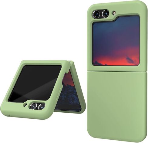 E Segoi Designed for Galaxy Z Flip 5 Case, Liquid Silicone Gel Rubber Shockproof Case Soft Microfiber Cloth Lining Cushion Compatible with Galaxy Z Flip 5 5G (Matcha) in Saudi Arabia