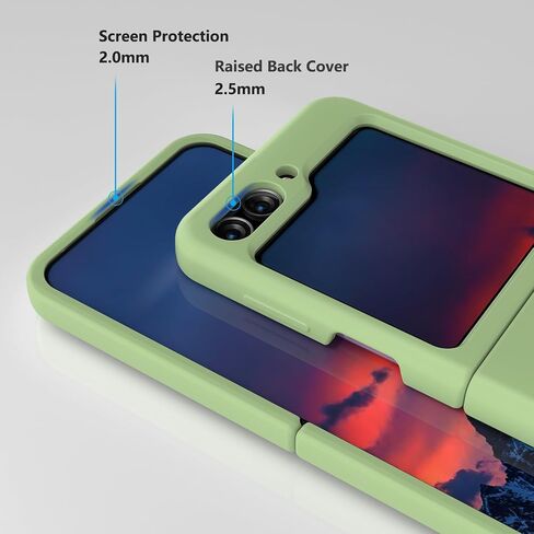 E Segoi Designed for Galaxy Z Flip 5 Case, Liquid Silicone Gel Rubber Shockproof Case Soft Microfiber Cloth Lining Cushion Compatible with Galaxy Z Flip 5 5G (Matcha) in Saudi Arabia