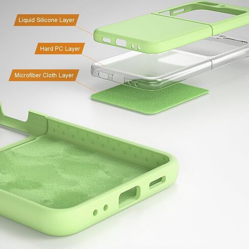 E Segoi Designed for Galaxy Z Flip 5 Case, Liquid Silicone Gel Rubber Shockproof Case Soft Microfiber Cloth Lining Cushion Compatible with Galaxy Z Flip 5 5G (Matcha) in Saudi Arabia