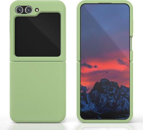 E Segoi Designed for Galaxy Z Flip 5 Case, Liquid Silicone Gel Rubber Shockproof Case Soft Microfiber Cloth Lining Cushion Compatible with Galaxy Z Flip 5 5G (Matcha) in Saudi Arabia