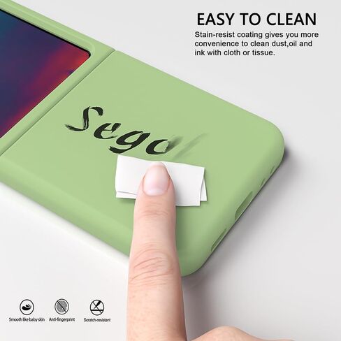 E Segoi Designed for Galaxy Z Flip 5 Case, Liquid Silicone Gel Rubber Shockproof Case Soft Microfiber Cloth Lining Cushion Compatible with Galaxy Z Flip 5 5G (Matcha) in Saudi Arabia