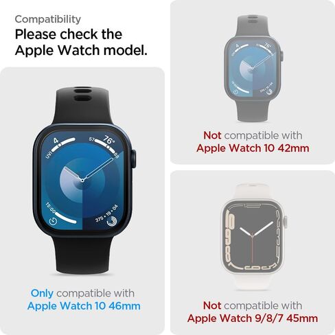 Spigen EliteShield EZ Fit Screen Protector designed for Apple Watch Series 10 (46mm) - 2 Pack in Saudi Arabia