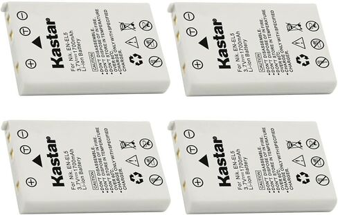Kastar 4-Pack Battery Replacement for Nikon EN-EL5 Battery, MH-61 Charger, Nikon Coolpix P500, Coolpix P510, Coolpix P520, Coolpix P530, Coolpix P5000, Coolpix P5100, Coolpix P6000, Coolpix S10 Camera in Saudi Arabia