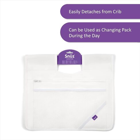 Hanging Diaper Caddy - Crib Organizer with Multiple Pockets to Hold Bottles, Wipes, and More, Portable and Can be Used as Changing Pack, Durable and Long Lasting (White) in Kuwait