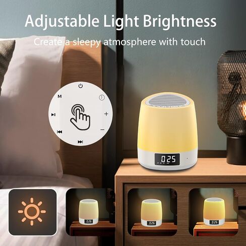 White Noise Sound Machine with 34 Sleep Sounds 8 Colors Night Light, Battery Powered Integrated Alarm Clock Bluetooth Function Sleep Timer, White Noise Machine for Sleeping Adults Baby Pink in Saudi Arabia