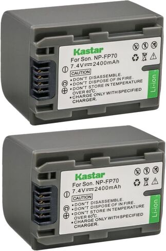 Kastar 4-Pack NP-FP70 / NP-FP71 استبدال بطارية لسوني DCR-DVD405، DCR-DVD505، DCR-DVD602، DCR-DVD605، DCR-DVD653، DCR-DVD703، DCR-DVD705، DCR-DVD755، DCR-DVD803 ، كاميرا فيديو DCR-DVD92 in Saudi Arabia