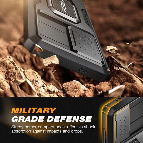 حافظة TONGATE لهاتف Samsung Galaxy S24 Plus، مع واقي شاشة من الزجاج المقوى، حماية كاملة للجسم من الدرجة العسكرية مقاومة للصدمات S24+ Plus مع غطاء كاميرا منزلق ومسند حلقي، أسود in Kuwait