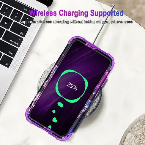Miqala for Galaxy A55 5G/A35 5G Case,Glow in The Dark Three Layer Heavy Duty Shockproof Full Protection Hard Plastic Bumper+Soft Silicone Protective Case for Samsung Galaxy A55/A35 5G 2024,Purple in Saudi Arabia