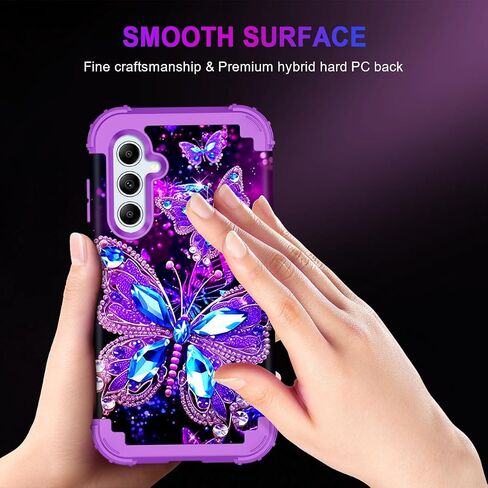Miqala for Galaxy A55 5G/A35 5G Case,Glow in The Dark Three Layer Heavy Duty Shockproof Full Protection Hard Plastic Bumper+Soft Silicone Protective Case for Samsung Galaxy A55/A35 5G 2024,Purple in Saudi Arabia