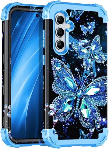 Miqala for Galaxy A55 5G/A35 5G Case,Glow in The Dark Three Layer Heavy Duty Shockproof Full Protection Hard Plastic Bumper+Soft Silicone Protective Case for Samsung Galaxy A55/A35 5G 2024,Purple in Saudi Arabia