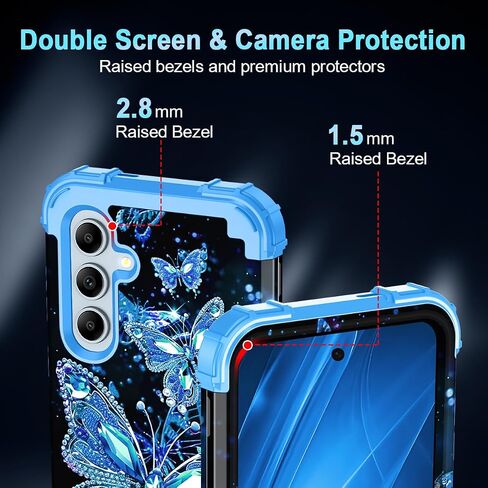 Miqala for Galaxy A55 5G/A35 5G Case,Glow in The Dark Three Layer Heavy Duty Shockproof Full Protection Hard Plastic Bumper+Soft Silicone Protective Case for Samsung Galaxy A55/A35 5G 2024,Purple in Saudi Arabia