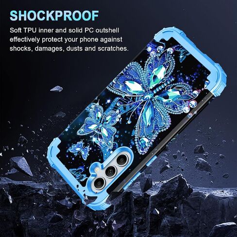 Miqala for Galaxy A55 5G/A35 5G Case,Glow in The Dark Three Layer Heavy Duty Shockproof Full Protection Hard Plastic Bumper+Soft Silicone Protective Case for Samsung Galaxy A55/A35 5G 2024,Purple in Saudi Arabia