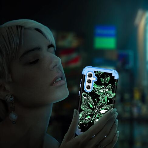 Miqala for Galaxy A55 5G/A35 5G Case,Glow in The Dark Three Layer Heavy Duty Shockproof Full Protection Hard Plastic Bumper+Soft Silicone Protective Case for Samsung Galaxy A55/A35 5G 2024,Purple in Saudi Arabia