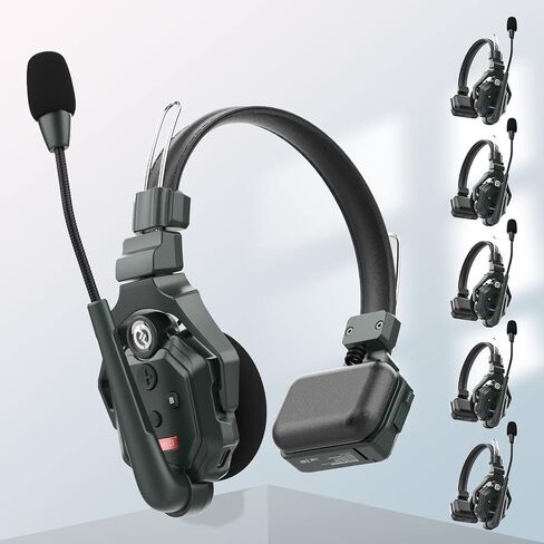 Hollyland Solidcom C1 Full-Duplex 2 Users Wireless Headset Intercom System 1100ft Single Ear Headset Headphone Microphone with 4 Batteries & Replaceable Earpads in Saudi Arabia