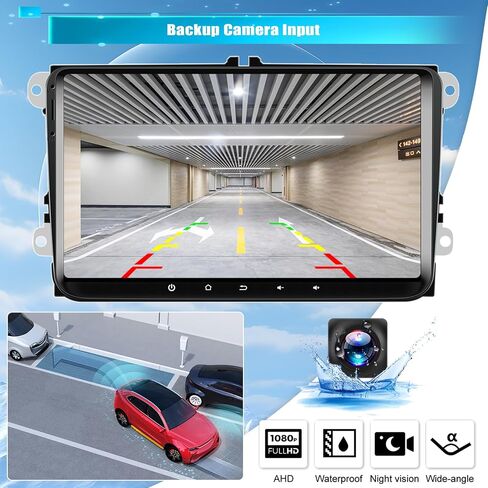 ستيريو سيارة 2+64G Android 13 لسيارة VW Passat Jetta Seat Golf Skoda Polo Tiguan Beetle، شاشة لمس 9 بوصة راديو السيارة اللاسلكي CarPlay Android Auto Bluetooth WiFi FM RDS SWC HiFi EQ + كاميرا احتياطية in Saudi Arabia