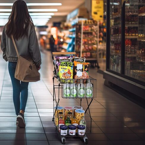 عربات قابلة للطي بطبقتين، عربات متعددة الوظائف شديدة التحمل بمقبض وعربة بعجلات 360 درجة، عربة تسوق مع سلة تخزين، عربات مرافق ذات سعة كبيرة للاستخدام في الهواء الطلق والحديقة والتخييم وعربة التخزين in Kuwait