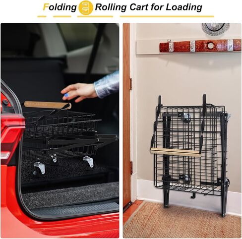 عربات قابلة للطي بطبقتين، عربات متعددة الوظائف شديدة التحمل بمقبض وعربة بعجلات 360 درجة، عربة تسوق مع سلة تخزين، عربات مرافق ذات سعة كبيرة للاستخدام في الهواء الطلق والحديقة والتخييم وعربة التخزين in Kuwait