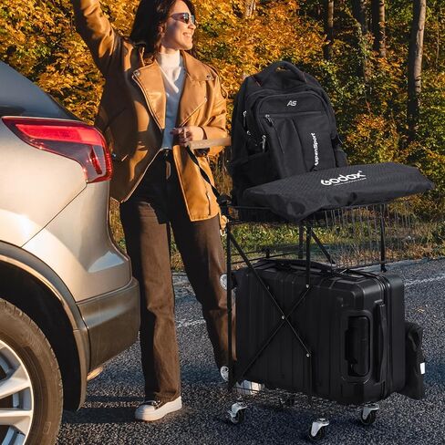 عربات قابلة للطي بطبقتين، عربات متعددة الوظائف شديدة التحمل بمقبض وعربة بعجلات 360 درجة، عربة تسوق مع سلة تخزين، عربات مرافق ذات سعة كبيرة للاستخدام في الهواء الطلق والحديقة والتخييم وعربة التخزين in Kuwait