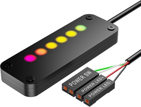 Desktop Computer Power Switch with Touch Sliding, External Remote Start PC Motherboard Power On Off Switch 2M Length Cable,RGB LED Light-MM8 in Kuwait