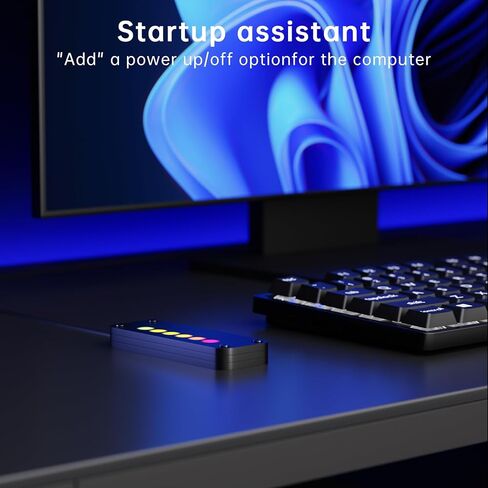 Desktop Computer Power Switch with Touch Sliding, External Remote Start PC Motherboard Power On Off Switch 2M Length Cable,RGB LED Light-MM8 in Kuwait