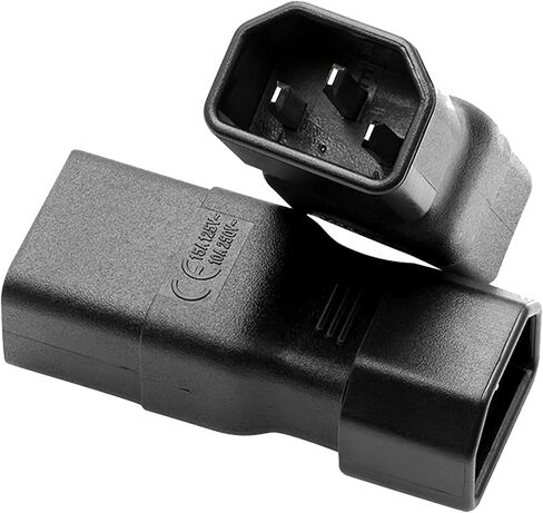 JSADZKJ IEC320 C14 to C19 Power Port Adapter 10A 250V C14 Plug to C19 Socket Server Power Connector 3Pin C14 to C19 AC Interface Extender, for PDU UPS Computer Monitor Appliance in Saudi Arabia