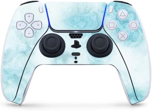 MightySkins Glossy Glitter Gaming Skin for PS5 / Playstation 5 Controller - Wood and Marble | Durable High-Gloss Glitter Finish | Easy to Apply and Change Style | Made in The USA in Saudi Arabia