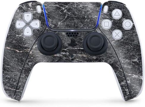 MightySkins Glossy Glitter Gaming Skin for PS5 / Playstation 5 Controller - Wood and Marble | Durable High-Gloss Glitter Finish | Easy to Apply and Change Style | Made in The USA in Saudi Arabia