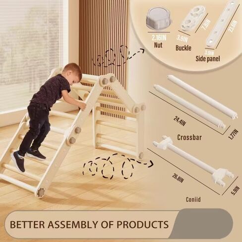 Toys for Children/Thickened Eco-Friendly Materials/Variable Climbing Frame Slides Promote Brain and Body Development/Beautiful Gift to Happy Childhood (Orange) in Saudi Arabia