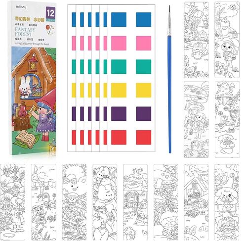 Lusofie Pocket Watercolor Painting Book Kids Watercolor Paint Set Watercolor Bookmarks to Paint Mini Coloring Books for Kids Party Favors(Astronaut) in Saudi Arabia