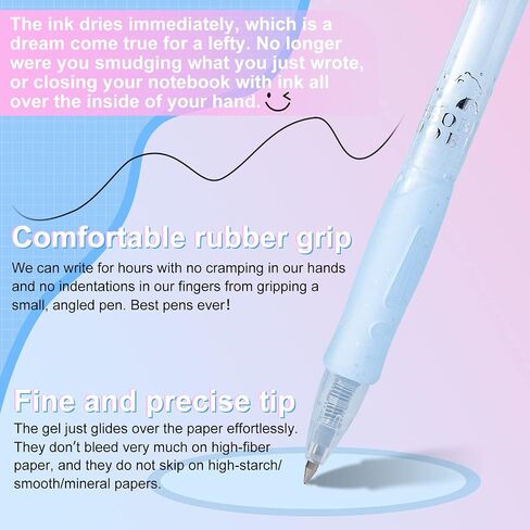 Gel Pens 12 Colors Retractable Quick Dry Ink Pens Fine Point 0.7mm, Smoooth Writing Pens Multicolor for Journaling, Drawing, Doodling, and Note Taking, Multicolor, 12-Count in Saudi Arabia