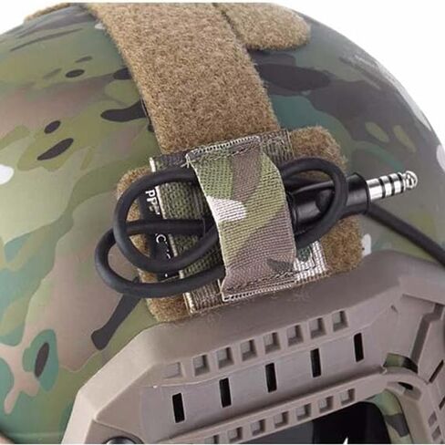 BSGB 6Pcs Tactical Headphone Cable Storage Board Fastening Cable Ties Strap Hook and Loop Sticker for Helmet Headset Walkie-Talkie (Black+Green) in Saudi Arabia