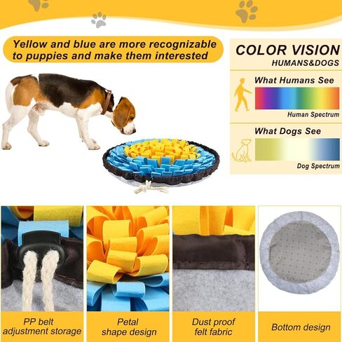 حصيرة سنفل قابلة للتعديل للكلاب، حصيرة شم الحيوانات الأليفة للألعاب التفاعلية، ألعاب إثراء الكلاب للكلاب الكبيرة والمتوسطة والصغيرة والتدريب على التحفيز العقلي والأكل البطيء (الوردي الأحمر والأصفر) in Kuwait