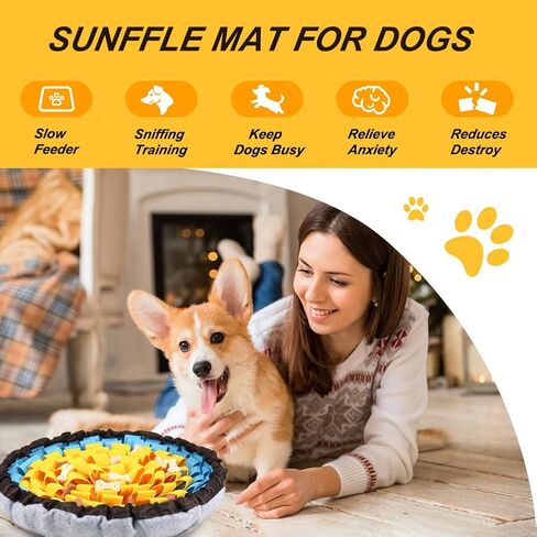 حصيرة سنفل قابلة للتعديل للكلاب، حصيرة شم الحيوانات الأليفة للألعاب التفاعلية، ألعاب إثراء الكلاب للكلاب الكبيرة والمتوسطة والصغيرة والتدريب على التحفيز العقلي والأكل البطيء (الوردي الأحمر والأصفر) in Kuwait