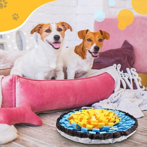 حصيرة سنفل قابلة للتعديل للكلاب، حصيرة شم الحيوانات الأليفة للألعاب التفاعلية، ألعاب إثراء الكلاب للكلاب الكبيرة والمتوسطة والصغيرة والتدريب على التحفيز العقلي والأكل البطيء (الوردي الأحمر والأصفر) in Kuwait